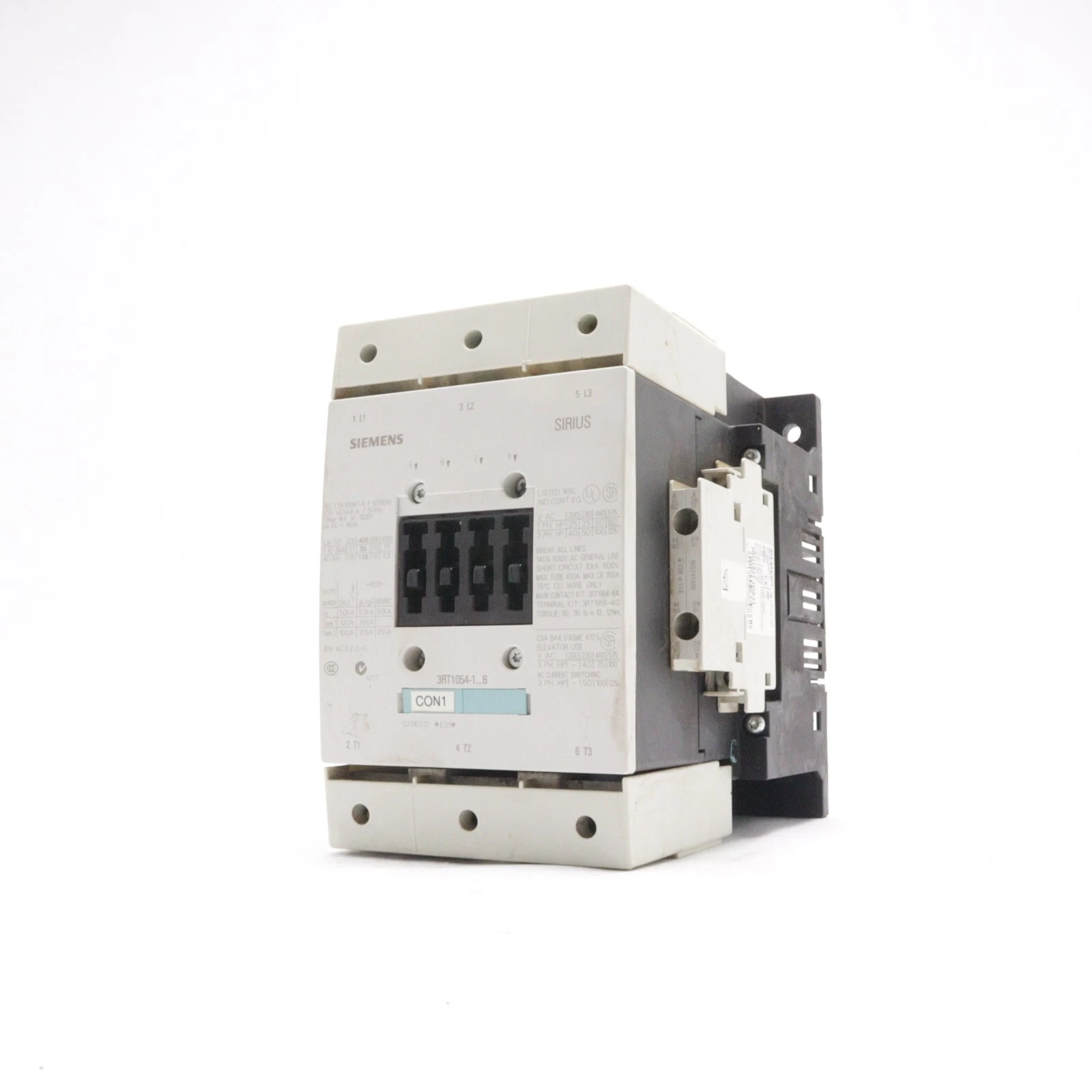 Siemens SIRUS Power Contactor 575-600V AC Coil 3RT1054-1...6 3RT1054-1AT36
