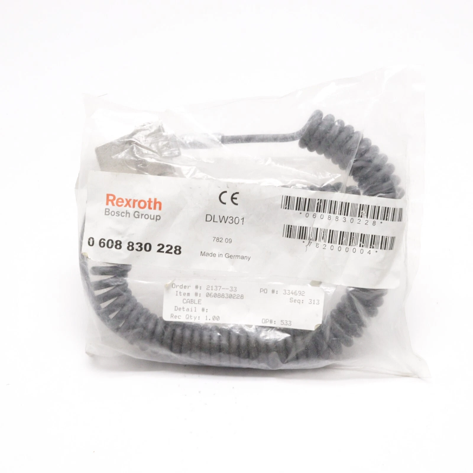 REXROTH 9-Pin Coil Connection Cable 0 608 830 228