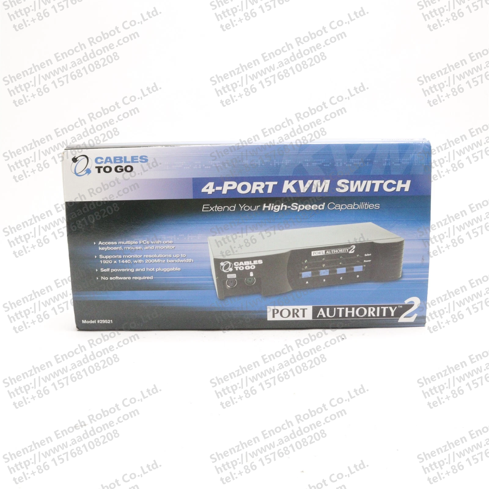 端口授权电缆 4 端口 KVM 交换机适用于鼠标和键盘集线器 29521