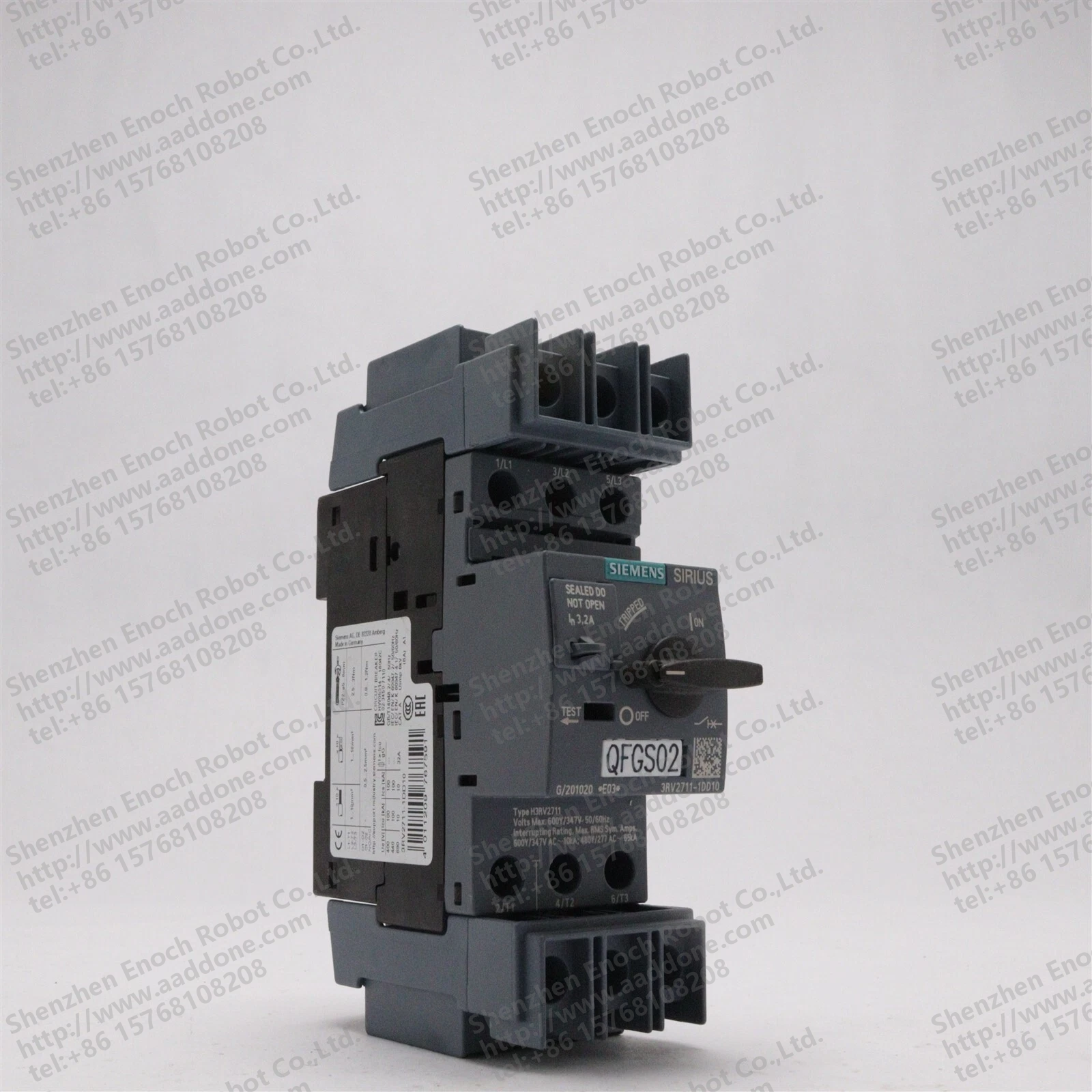 SIEMENS SIRIUS MOTOR PROTECTION 3.2 AMP 3 POLE CIRCUIT BREAKER 3RV2711-1DD10