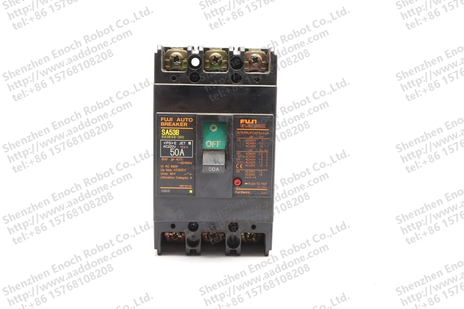 FUJI ELECTRIC 3 POLE 50 AMP AUTO BREAKER SA53B BB3BSB-050