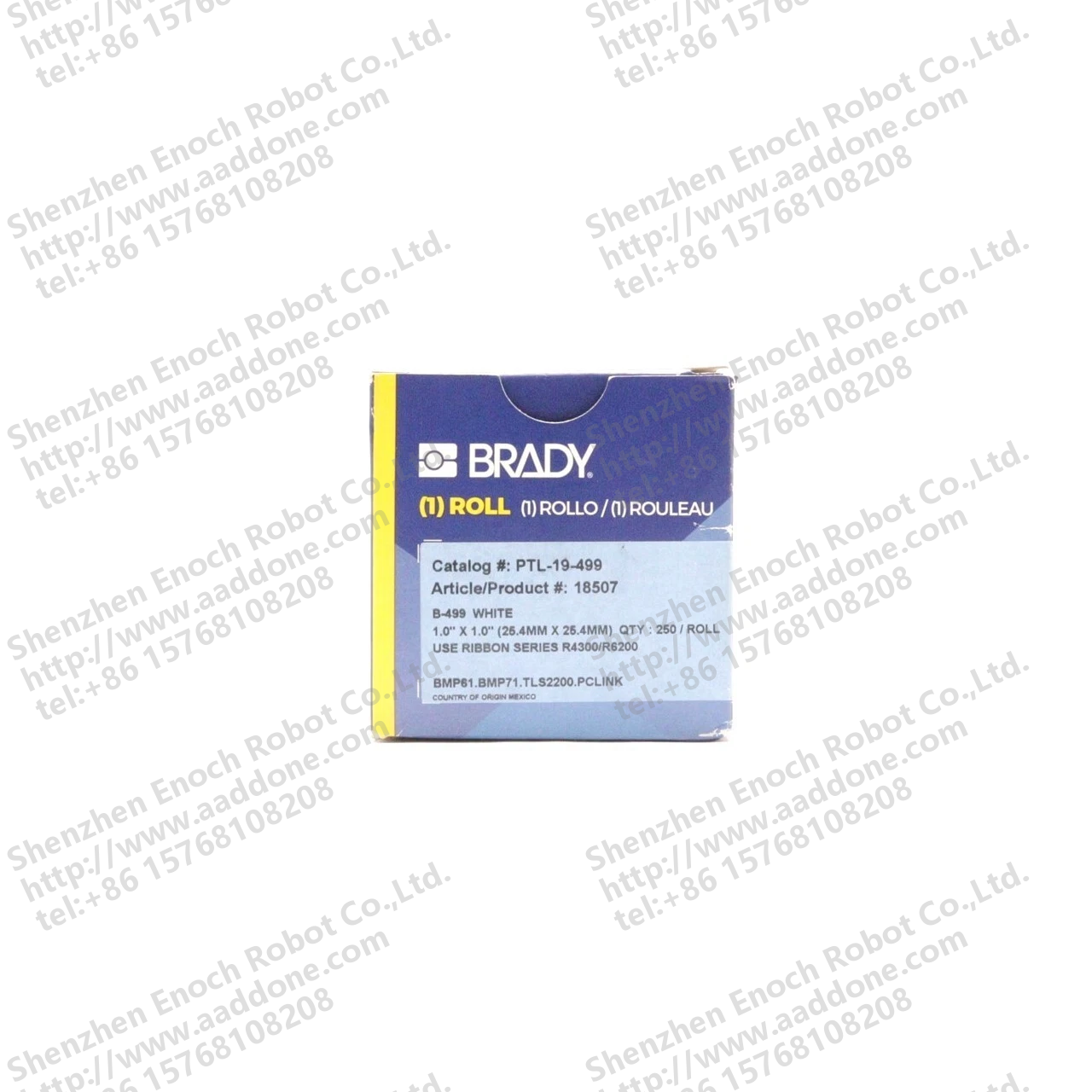 BRADY 1 卷 250 白色打印机标签 PTL-19-499