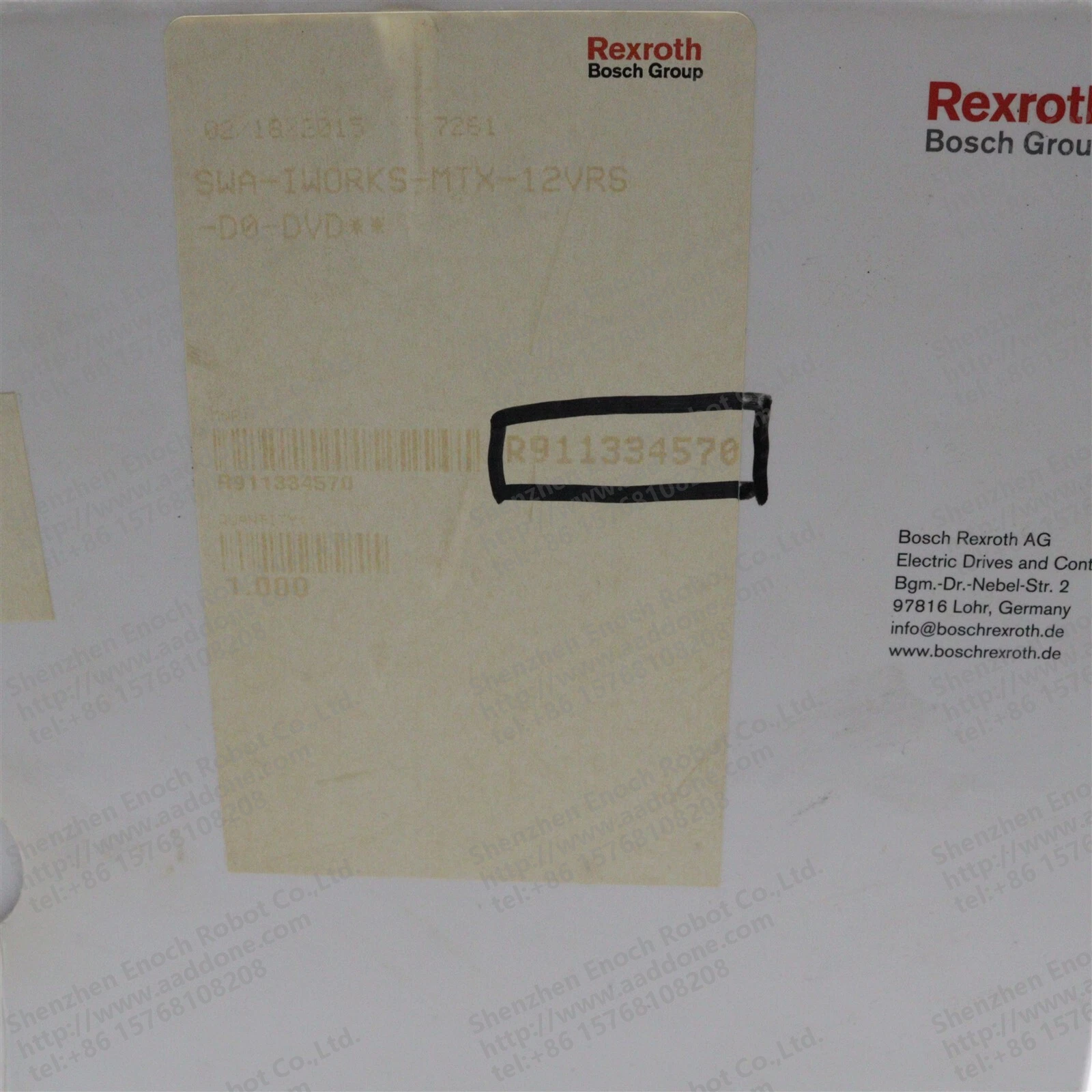REXROTH INTRAWORKS DVD 软件 R911334570 SWA-IWORKS-MTX-12VRS-D0-DVD