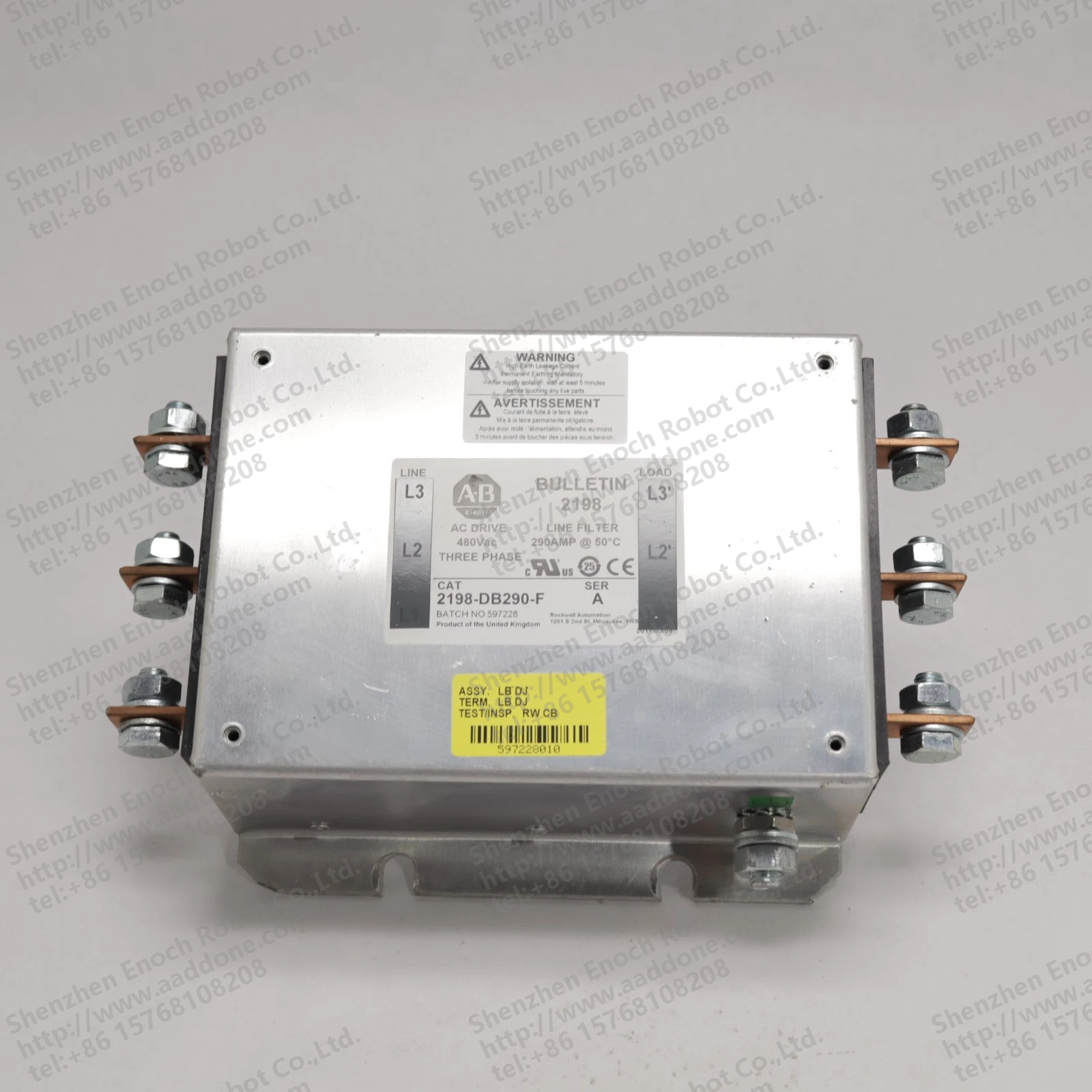 ALLEN BRADLEY KINETIX 5700 290A LINE FILTER 2198-DB290-FA